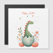 Osterkarte mit Dinosaurier in Pastellfarben Magnetkarte (Vorne/Hinten)