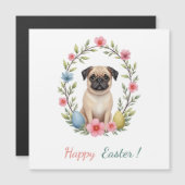 Osterkarte mit einem Foto eines Mops Magnetkarte (Vorne/Hinten)