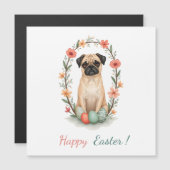 Osterkarte mit einem Foto eines Mops Magnetkarte (Vorne/Hinten)