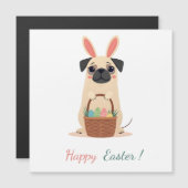Osterkarte mit einem Foto eines Mops Magnetkarte (Vorne/Hinten)