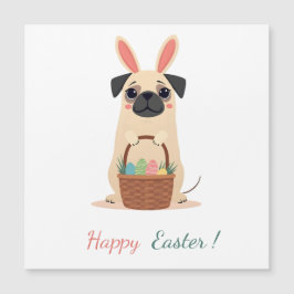 Osterkarte mit einem Foto eines Mops Magnetkarte