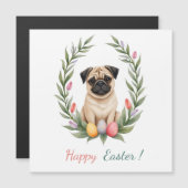 Osterkarte mit einem Foto eines Mops Magnetkarte (Vorne/Hinten)