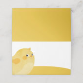 Osterkarte mit gelbem Huhn Platzkarte (Außenseite Aufgefaltet)
