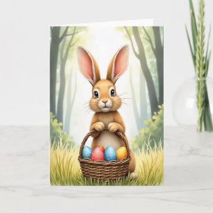 Osterkarte mit Häschen und Eiern Karte