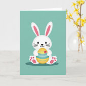 Osterkarte mit Hase und Ei Karte (Gelbe Blume)