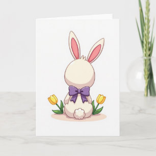 Osterkarte mit Hasen-Schleife Frühling Karte