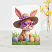 Osterkarte mit Hasenfreund Karte (Gelbe Blume)