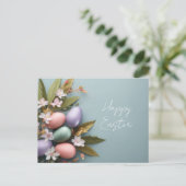 Osterkarte mit Ostereiern Postkarte (Stehend Vorderseite)