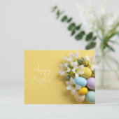 Osterkarte mit Ostereiern Postkarte (Stehend Vorderseite)