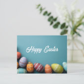 Osterkarte mit Ostereiern Postkarte (Stehend Vorderseite)