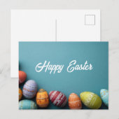 Osterkarte mit Ostereiern Postkarte (Vorne/Hinten)