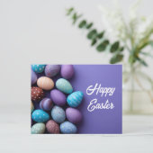 Osterkarte mit Ostereiern Postkarte (Stehend Vorderseite)