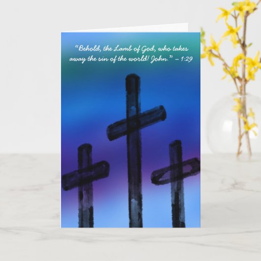 Osterkarte mit Siehe, das Lamm Gottes Vers Karte (Gelbe Blume)