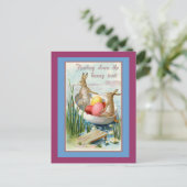 Osterkarte mit Vintager Illustration Feiertagspostkarte (Stehend Vorderseite)