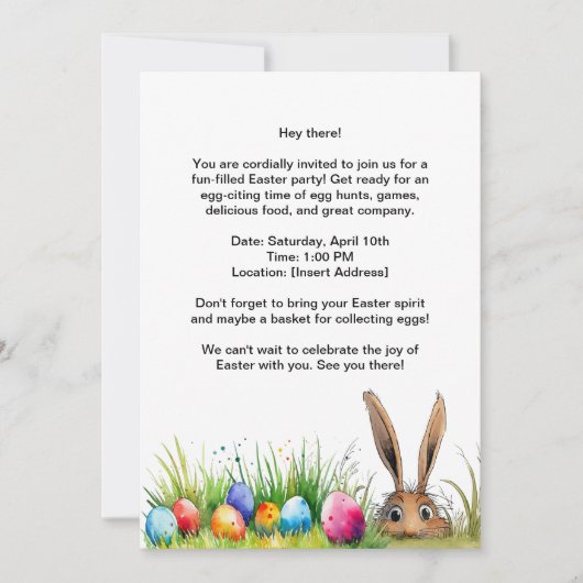 Osterkarte Party Einladung (Vorderseite)