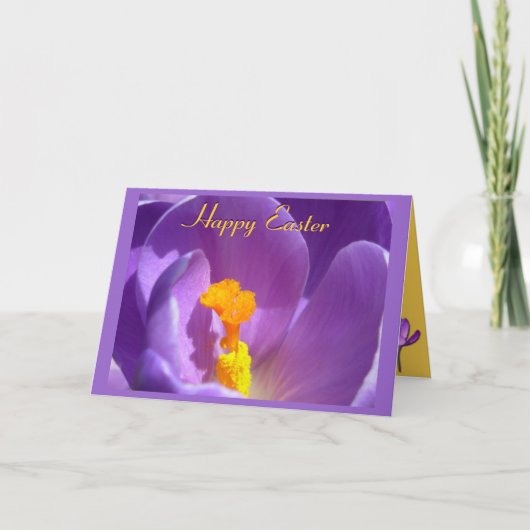 Osterkarten Crocus Blume Benutzerdefinierte Grußka Feiertagskarte (Vorderseite)
