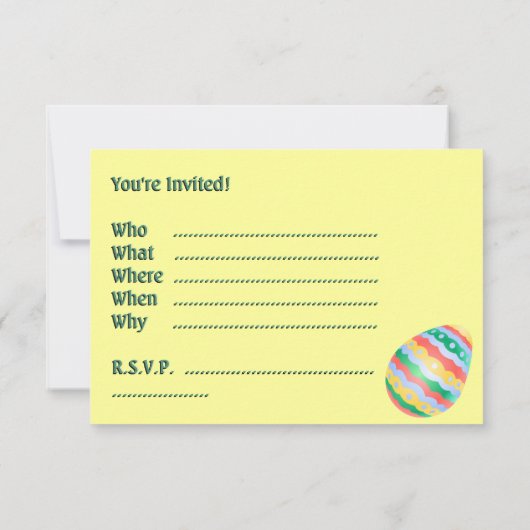 Osterkarten Party Einladungen Ostern Personalisier (Rückseite)