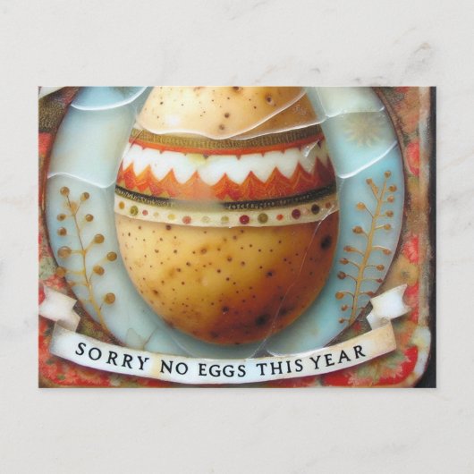 Osterkartoffel Sorry keine Eier in diesem Jahr Postkarte (Vorderseite)