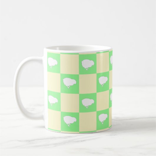 Osterkarton-Muster mit Motiv für Weißkick Kaffeetasse (Links)
