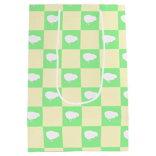 Osterkarton-Muster mit Motiv für Weißkick Mittlere Geschenktüte (Rückseite)