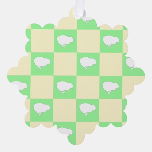 Osterkarton-Muster mit Motiv für Weißkick Ornament Karte (Vorderseite)