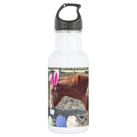 Osterkastanienpferd Edelstahlflasche (Vorderseite)