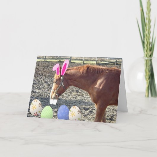 Osterkastanienpferd Feiertagskarte (Vorderseite)