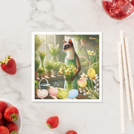 Osterkatze mit Eier-Servietten Serviette (Beispiel)