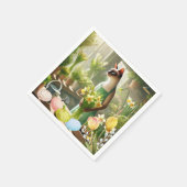 Osterkatze mit Eier-Servietten Serviette (Ecke)