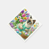 Osterkatze mit Eier-Servietten Serviette (Ecke)