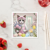 Osterkatze mit Eiern Serviette (Beispiel)