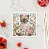 Osterkatze mit Eiern Serviette (Beispiel)