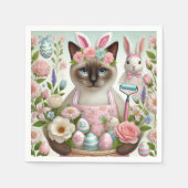 Osterkatze mit Eiern Serviette (Vorderseite)