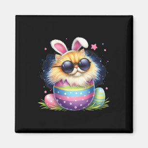 Osterkatze mit Hasenohren Ostertag Ostereiersuche  Magnet