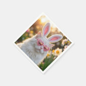 Osterkatze mit Hasenohren Serviette (Ecke)