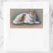 Osterkatze und Küken Rechteckiger Aufkleber (Tasche)