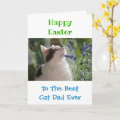 Osterkatze Vater Weltbestes Pet-Foto Karte (Gelbe Blume)