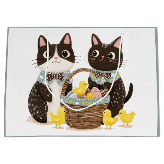 Osterkatzen Osterkörbe Kindermädchen Große Geschenktüte (Vorderseite)