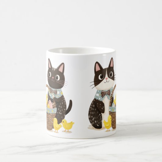 Osterkatzen Osterkörbe Kindermädchen Kaffeetasse (Mittel)