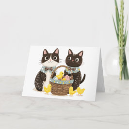Osterkatzen Osterkörbe Kindermädchen Karte