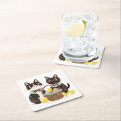 Osterkatzen Osterkörbe Kindermädchen Rechteckiger Pappuntersetzer (Vor Ort)