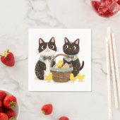 Osterkatzen Osterkörbe Kindermädchen Serviette (Beispiel)