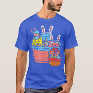 Osterkatzen Ramen Bunny Ears Egg Kawaii Japanisch T-Shirt