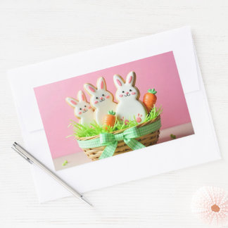 Osterkekse Klassische Rundkleber Rechteckiger Aufkleber