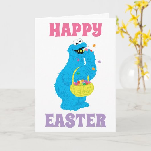 Osterkeksmonster Karte (Gelbe Blume)