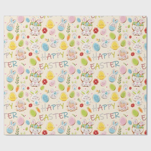 Osterkeksmuster Geschenkpapier (Flach)