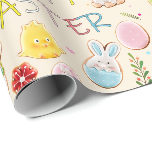 Osterkeksmuster Geschenkpapier (Rolleneckpunkt)