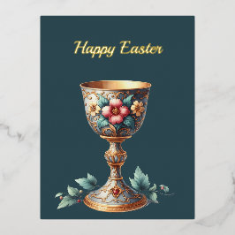 Osterkhalice Cup Blumenbild Folien Feiertagspostkarte