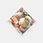 Osterkiche, die aus der Muschel des Eiers hervorge Serviette (Ecke)