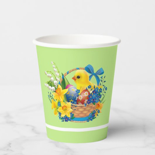 Osterkichel im Party eines Körbchens Blume Pappbecher (Vorderseite)